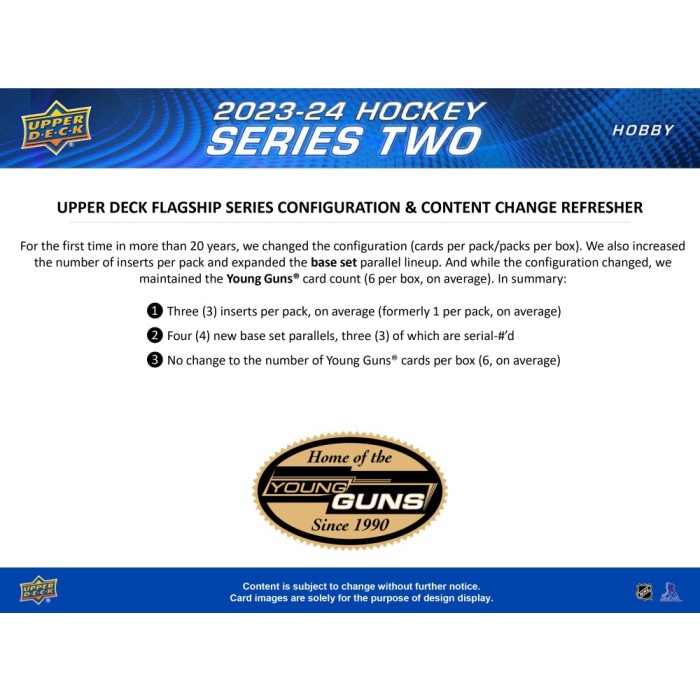 2023-24 Upper Deck Series 2 Hockey Hobby 12 Box Case
