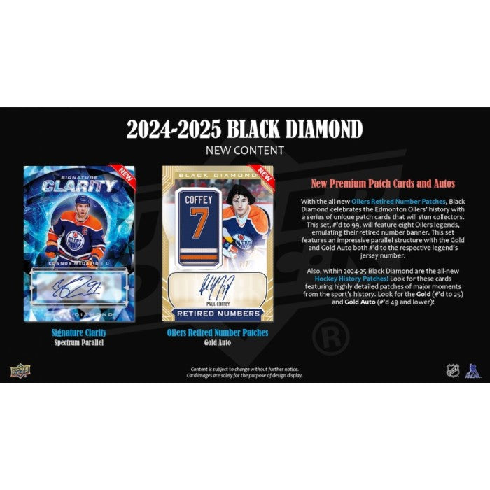 2024-25 Upper Deck Black Diamond Hockey Hobby 10 Box Case