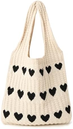 Large Crochet Shoulder Tote Bag for Women, Aesthetic Beach Hobo Handbag