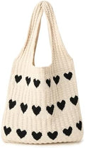 Large Crochet Shoulder Tote Bag for Women, Aesthetic Beach Hobo Handbag