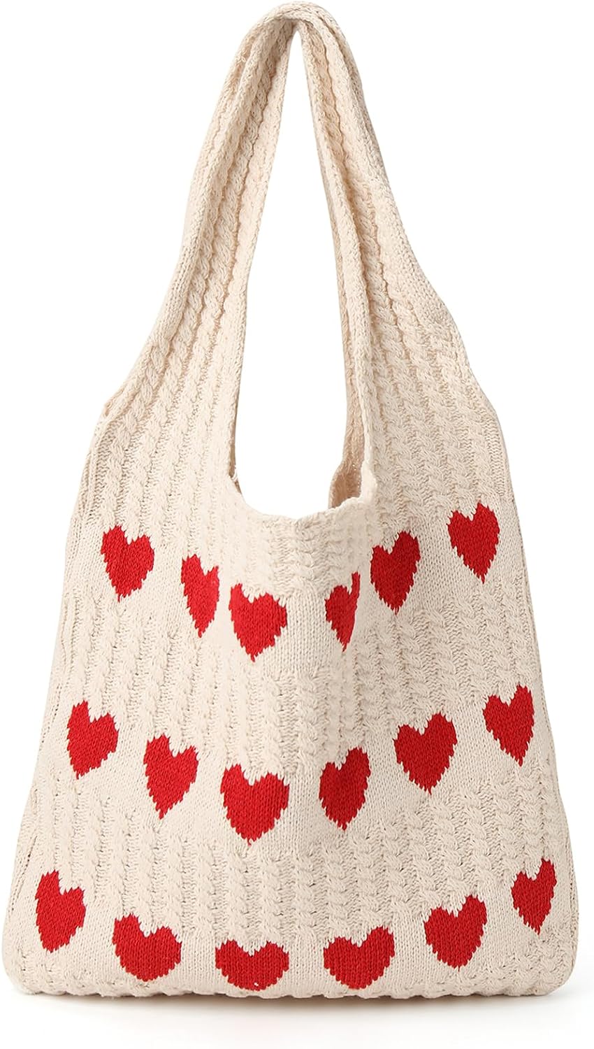 Large Crochet Shoulder Tote Bag for Women, Aesthetic Beach Hobo Handbag