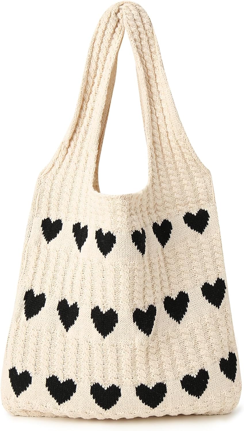 Large Crochet Shoulder Tote Bag for Women, Aesthetic Beach Hobo Handbag