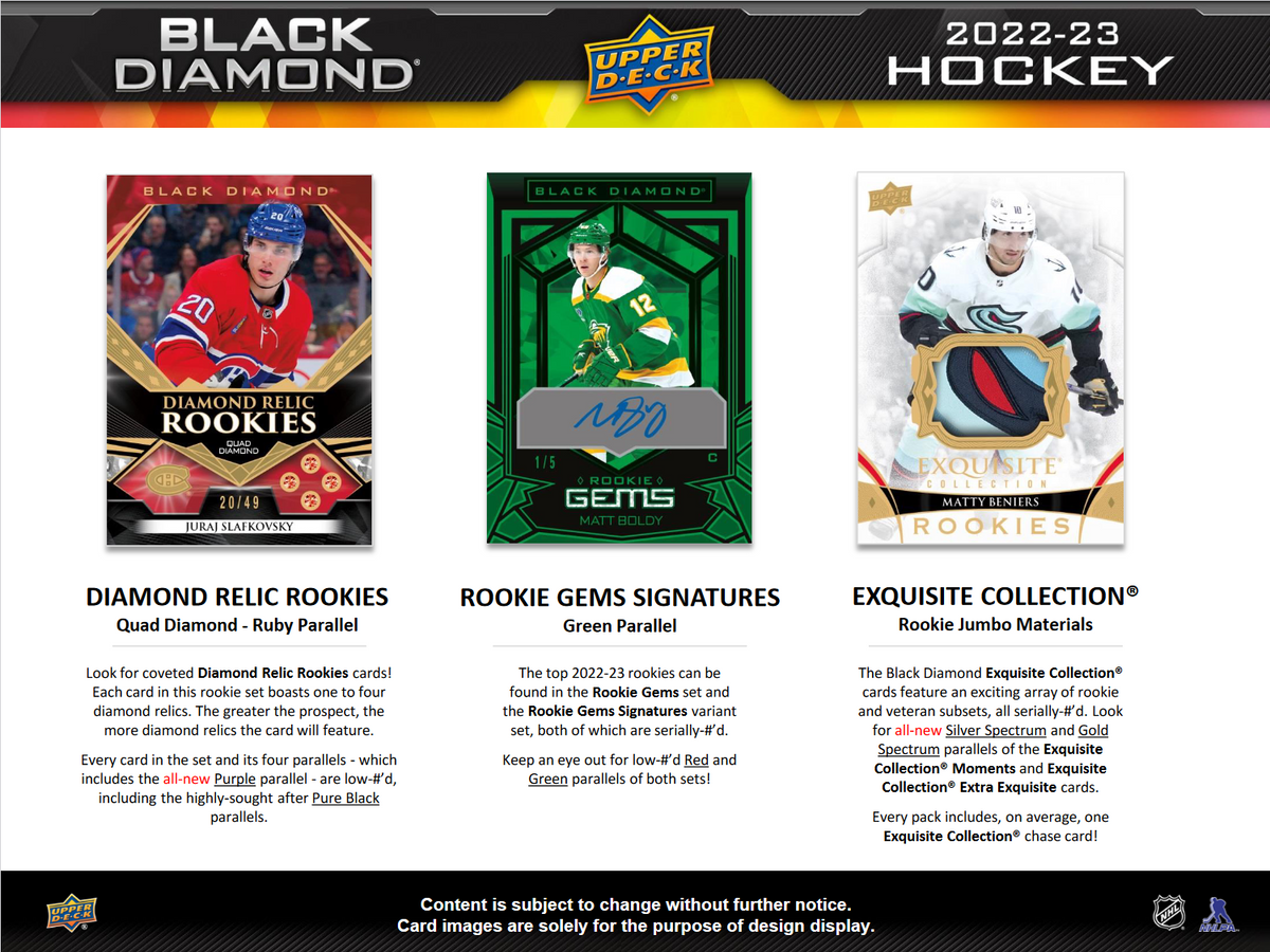 2022-23 Upper Deck Black Diamond Hockey Hobby 5 Box Case