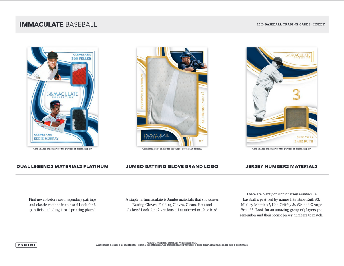 2023 Panini Immaculate Baseball Hobby Box