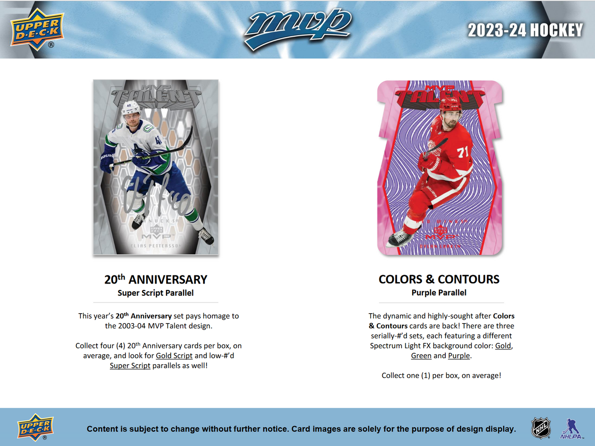 2023-24 Upper Deck MVP Hockey Hobby 20 Box Case