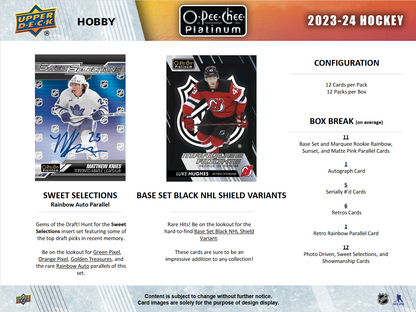 2023-24 O-Pee-Chee Platinum Hockey Hobby Box