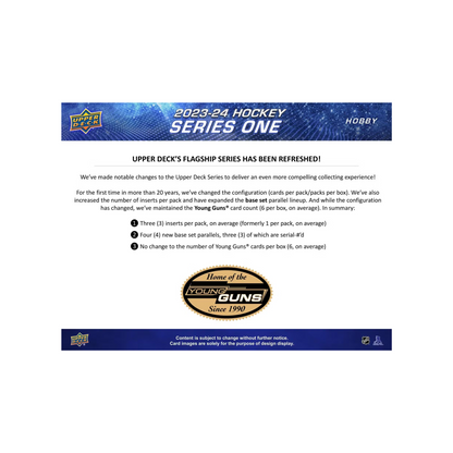2023-24 Upper Deck Series 1 Hockey Hobby 12 Box Case